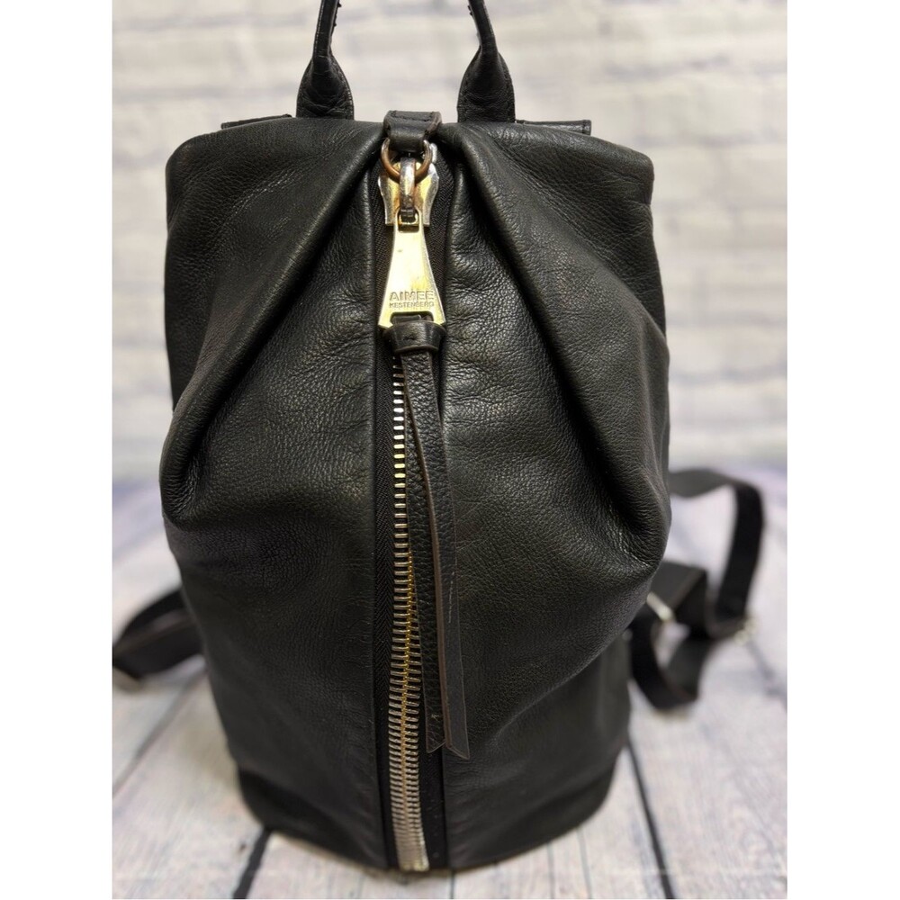 Aimee Kestenberg Tamitha Black Pebbled Leather Boho Classic Backpack Purse